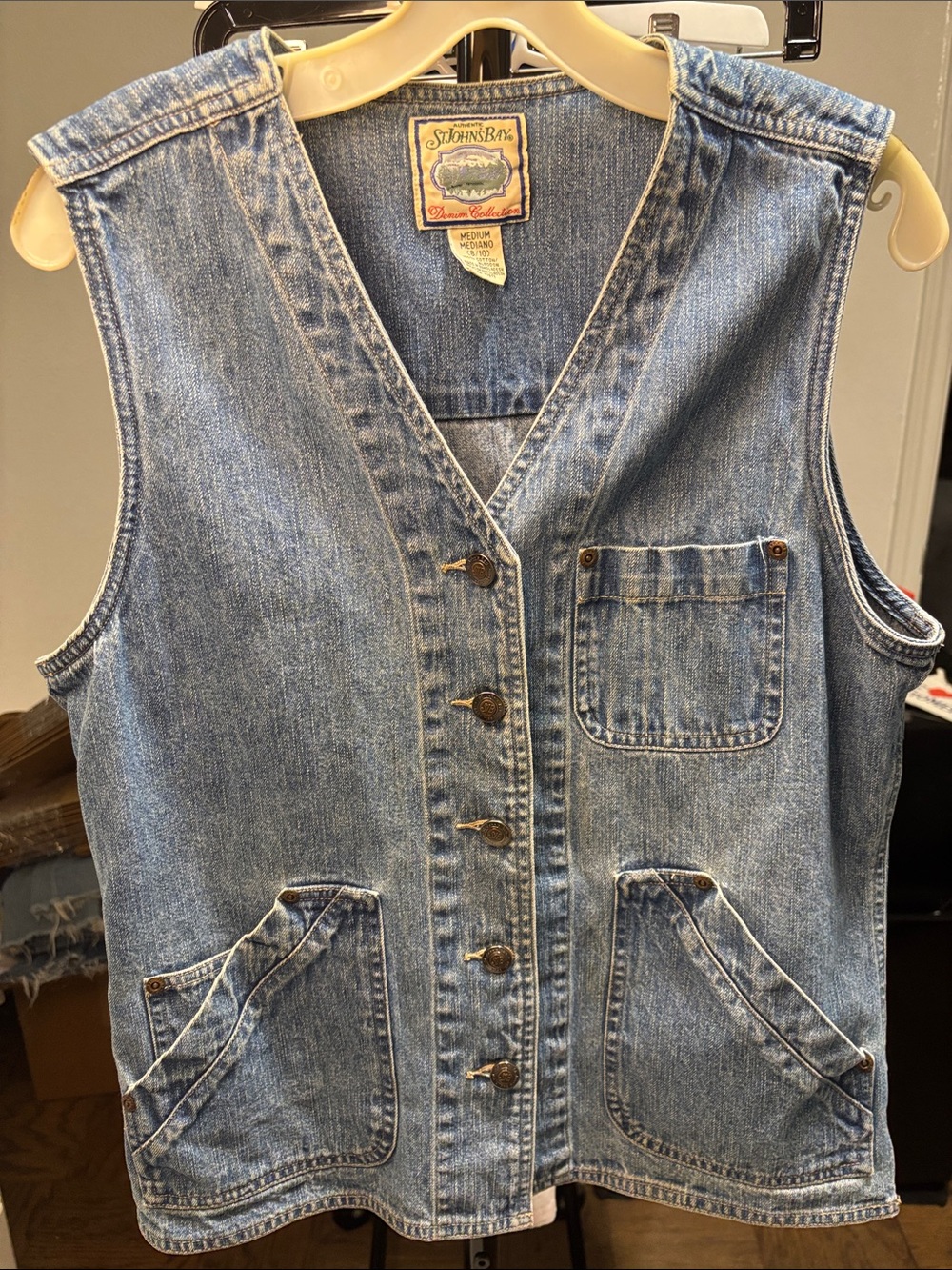 Women vintage denim vest